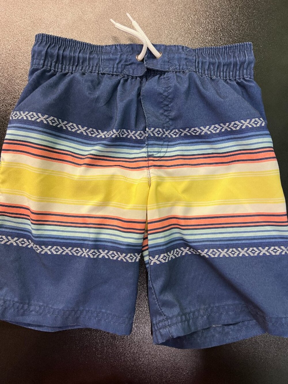 Navy Striped Carter's Kid Boy's Swim Trunks Shorts - Size 5/5A
